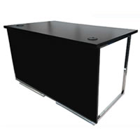 Kouros 4' chrome legged desk hire