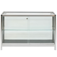 1.25m Glass Showcase Cabinet - Lights & lockable hire
