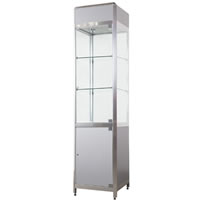 Tall Glass Cabinet with 2 Shelves hire