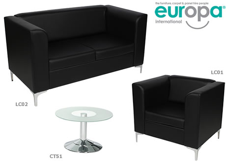 Black Leather Sofa - 2 Seater