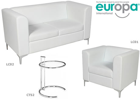 White Leather Sofa - Double Mirage