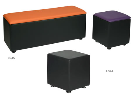 Cube Faux Leather Stool