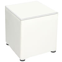 White Faux Leather Cube hire