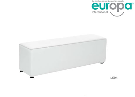 White Faux Leather Hire Bench
