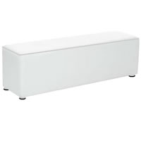 White Faux Leather Hire Bench hire
