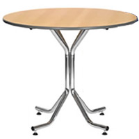 Artemis 3' chrome legged round table hire