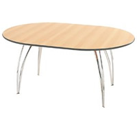 Apollo chrome oval meeting table (seats 4-6) hire