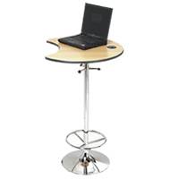 Omega chrome laptop poseur bar table hire