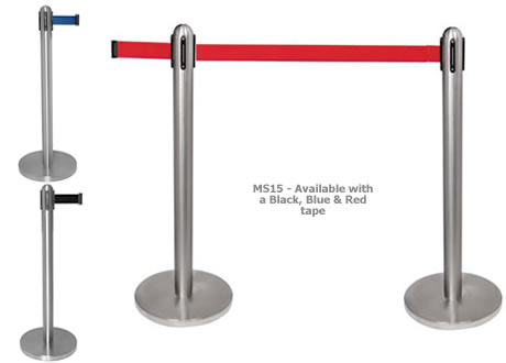 Retractable barrier post - 2m Red Rope